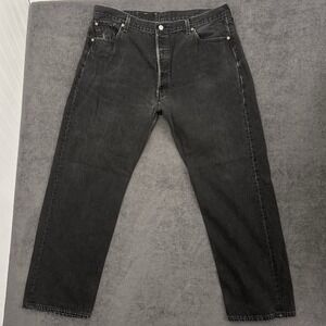 vintage 501 levi's mens jeans black USA made size 42x30 straight fit button fly